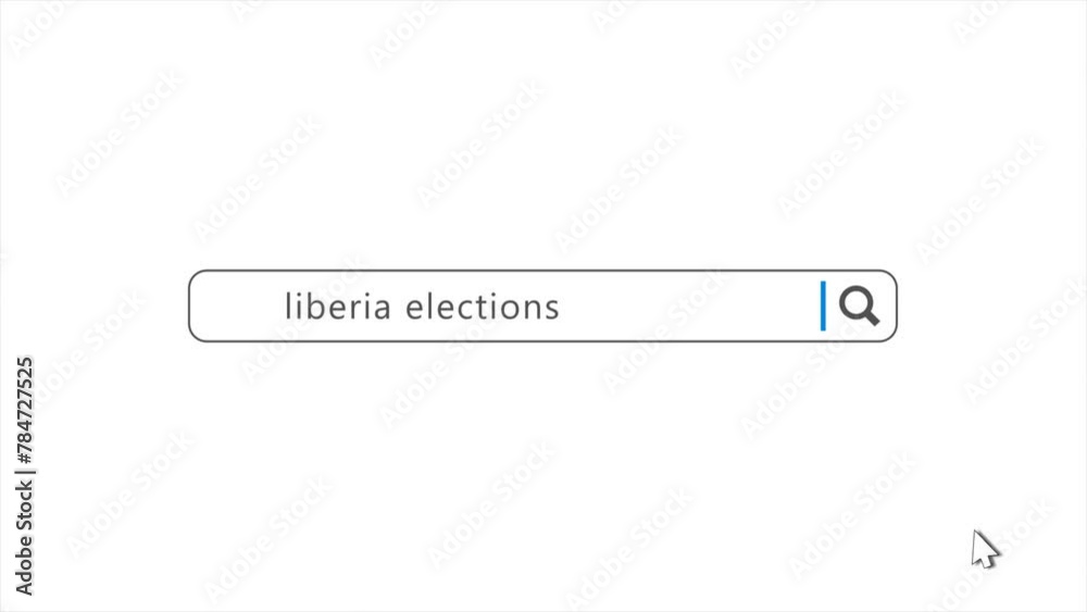 Liberia Elections in Search Animation. Internet Browser Searching