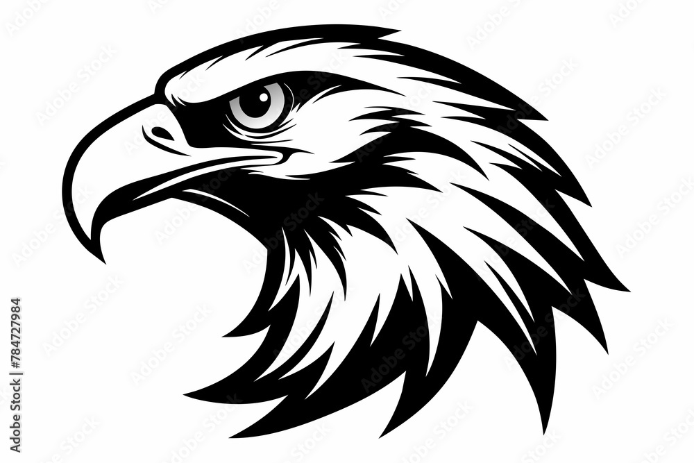 Fototapeta premium Eagle head logo black silhouette of vector illustration