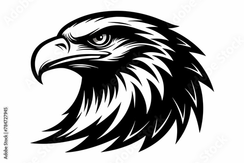 Eagle head logo black silhouette of vector illustration