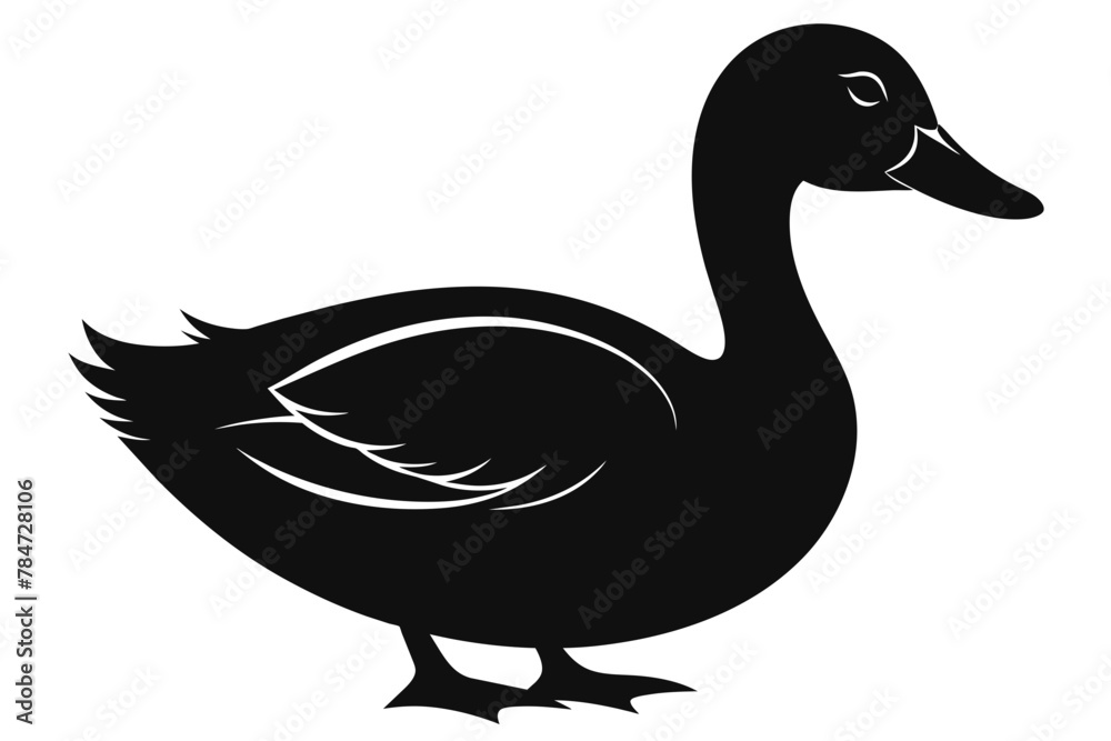 Duck black silhouette vector illustration Duck black silhouette vector illustration