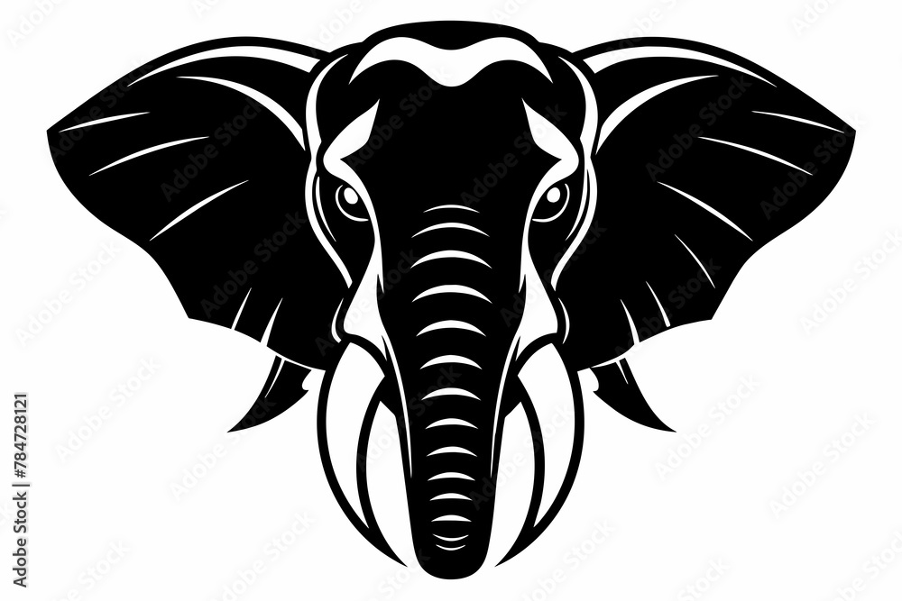Elephant head silhouette vector illustration Elephant head silhouette vector illustration