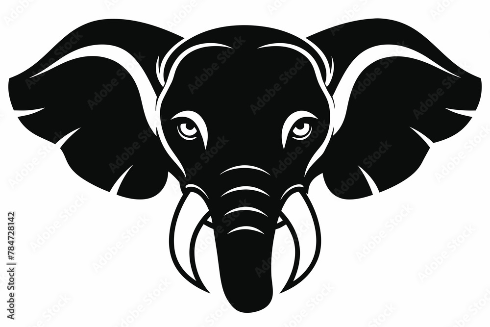 Elephant head silhouette vector illustration Elephant head silhouette vector illustration