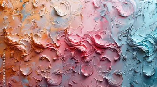 Close Up of a Multicolored Painting