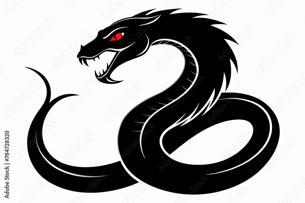 Obraz premium Snake logo silhouette vector illustration