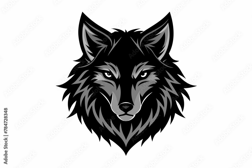 Fototapeta premium wolf head logo silhouette vector illustration