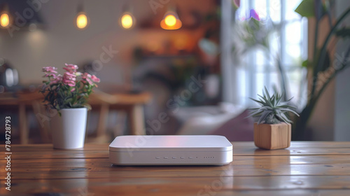 White Box on Wooden Table