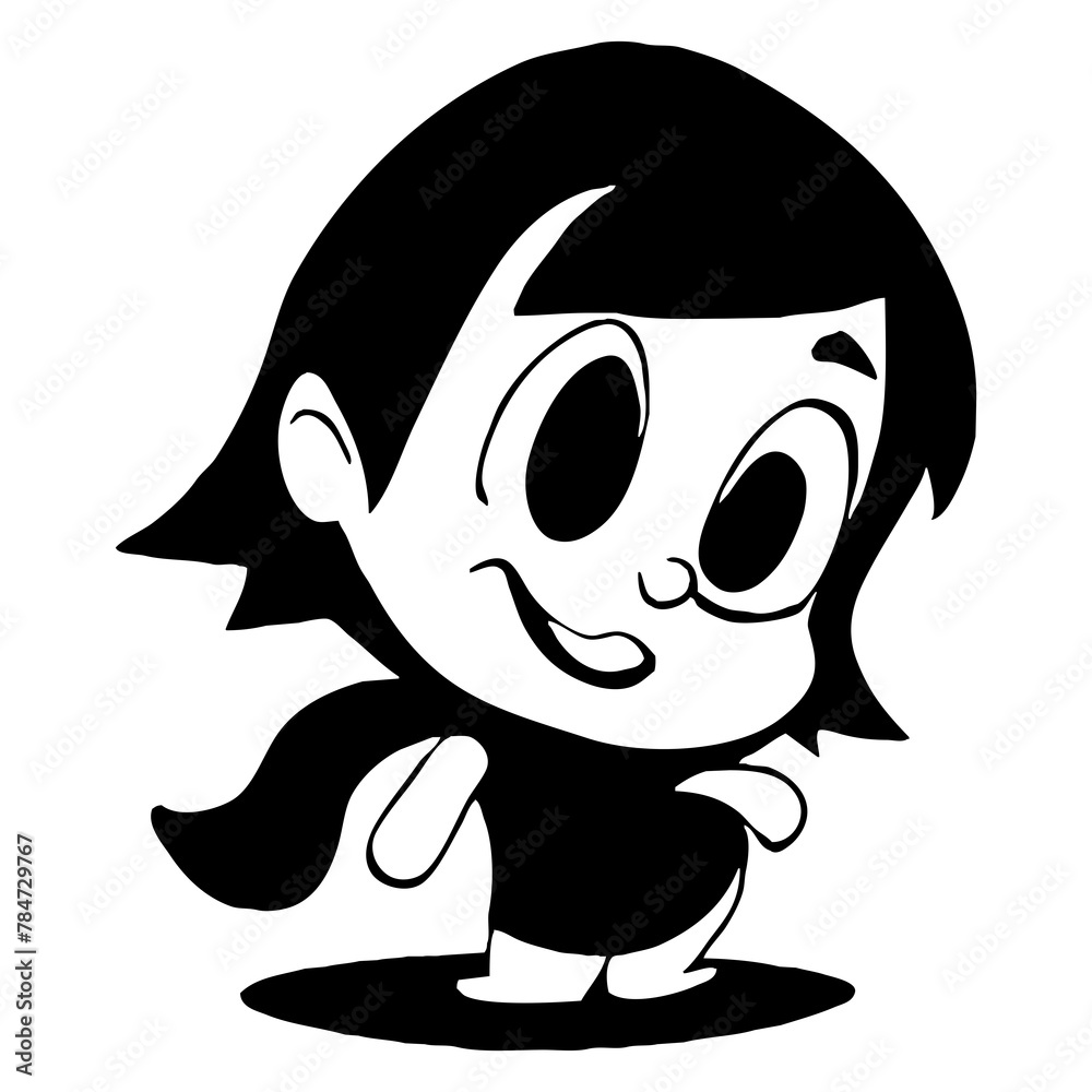 Naklejka premium Black and white cartoon for children for coloring . Generated by Ai