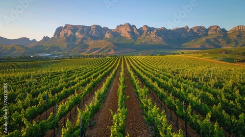 Lush Green Field With Mountains