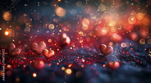 Floating Hearts in the Air