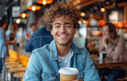 Man Sitting at Table With Coffee