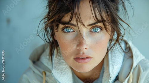 Intense Close-up of Person With Blue Eyes