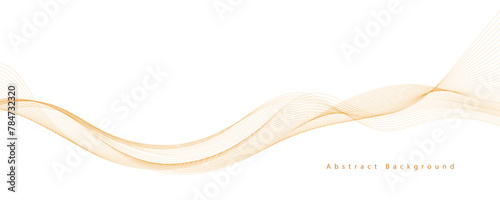Abstract wave element for design. Digital frequency track equalizer. Stylized line art background. Vector illustration. Wave with lines created using blend tool. Curved wavy line, smooth stripe.  © VectorStockStuff