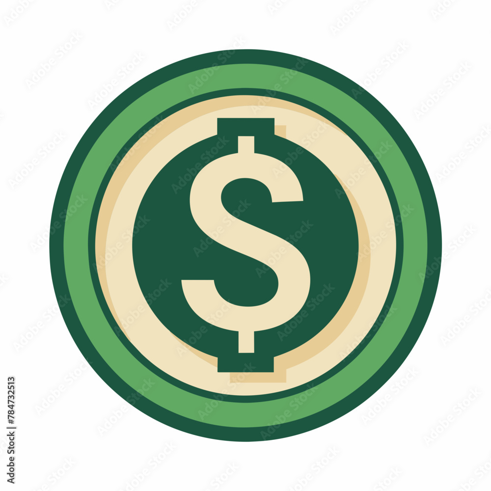 Dollar Coin: Vector Illustration of Currency Dollar Coin: Vector Illustration of Currency