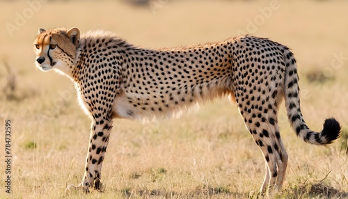 A Cheetah With Its Hindquarters