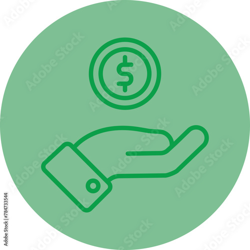 Loan Green Line Circle Icon