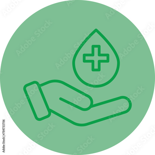 Donors Green Line Circle Icon
