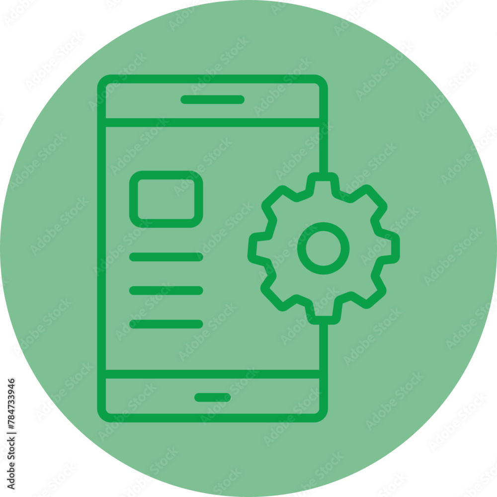 Mobile Marketing Green Line Circle Icon Mobile Marketing Green Line Circle Icon