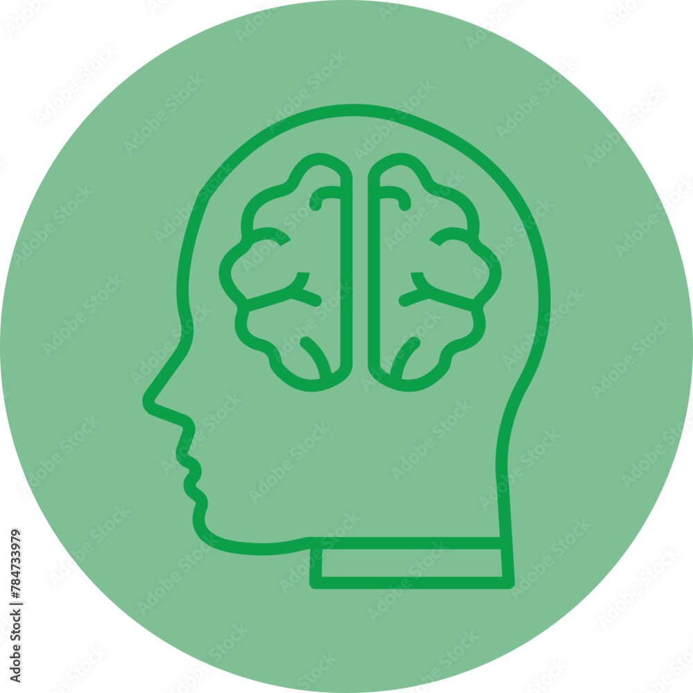 Creative Mind Green Line Circle Icon Creative Mind Green Line Circle Icon