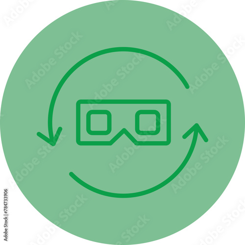 Rotation Green Line Circle Icon