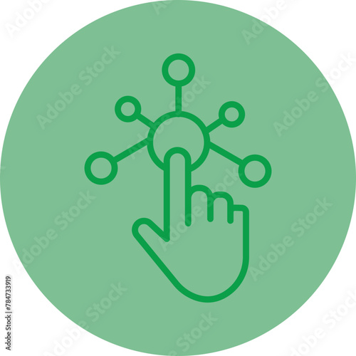 Interactive Green Line Circle Icon