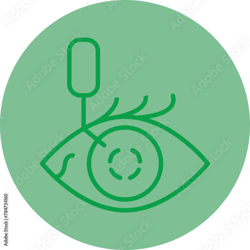 Cataract Green Line Circle Icon