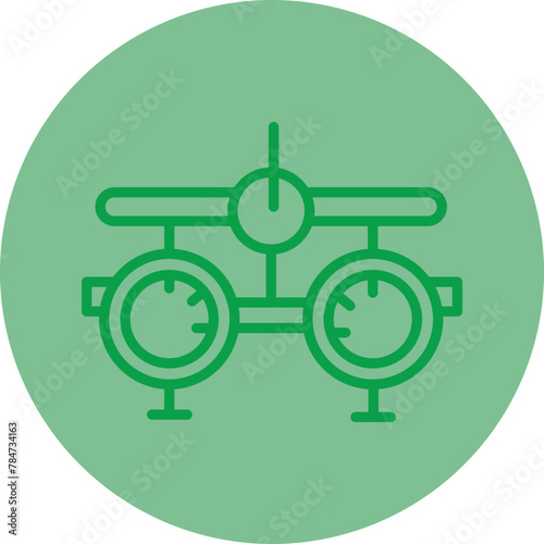 Optometrist Green Line Circle Icon