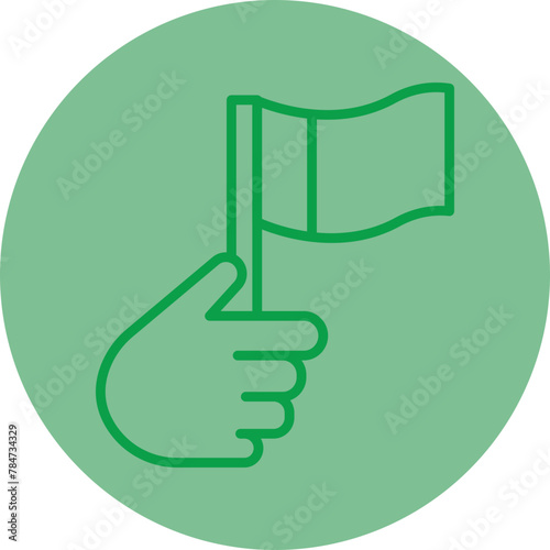 Patriotism Green Line Circle Icon