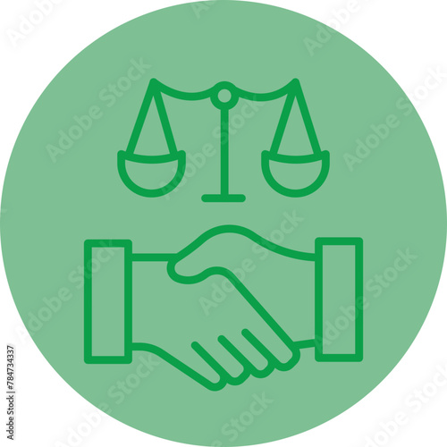 Agreement Green Line Circle Icon