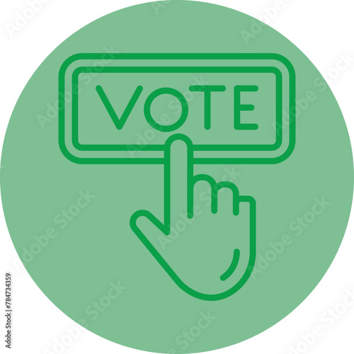 Election Green Line Circle Icon