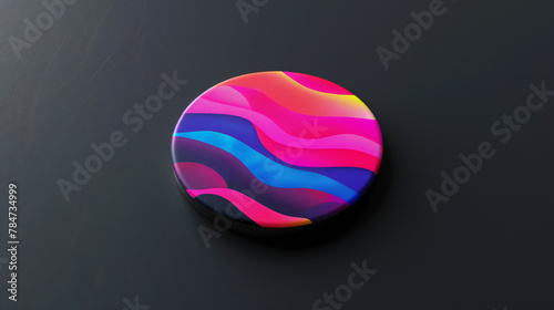 Stylish Isolated Circular Pin Badge: A Versatile Accessory for Brand Promotion and Personal Expression photo
