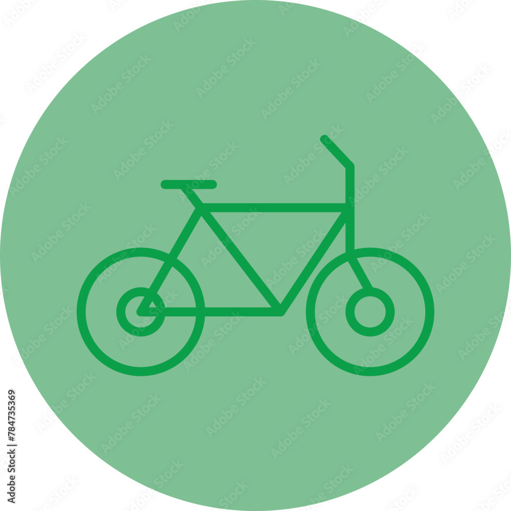 Cycle Green Line Circle Icon