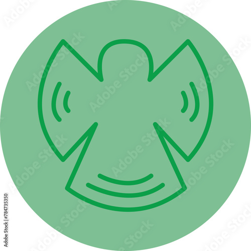 Angle Green Line Circle Icon