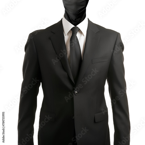 Black suit coat 3D render illustration transparent background