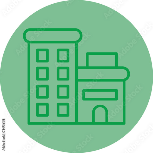 Appartment Green Line Circle icon