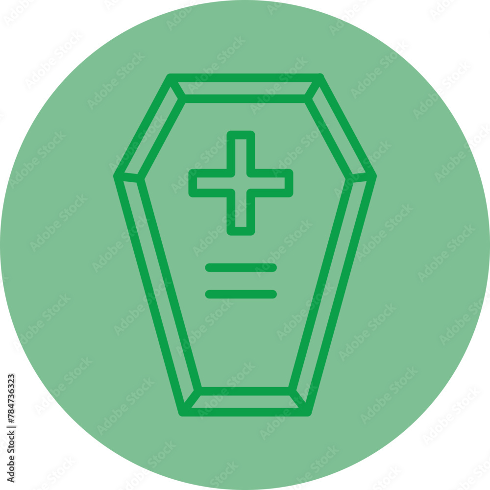 Obraz premium Coffin Green Line Circle Icon