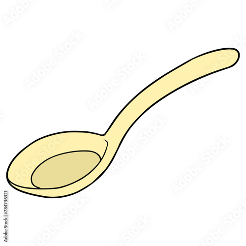 soup spoon illustration hand drawn isoalted on white vector	
