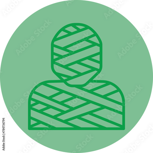 Mummy Green Line Circle Icon