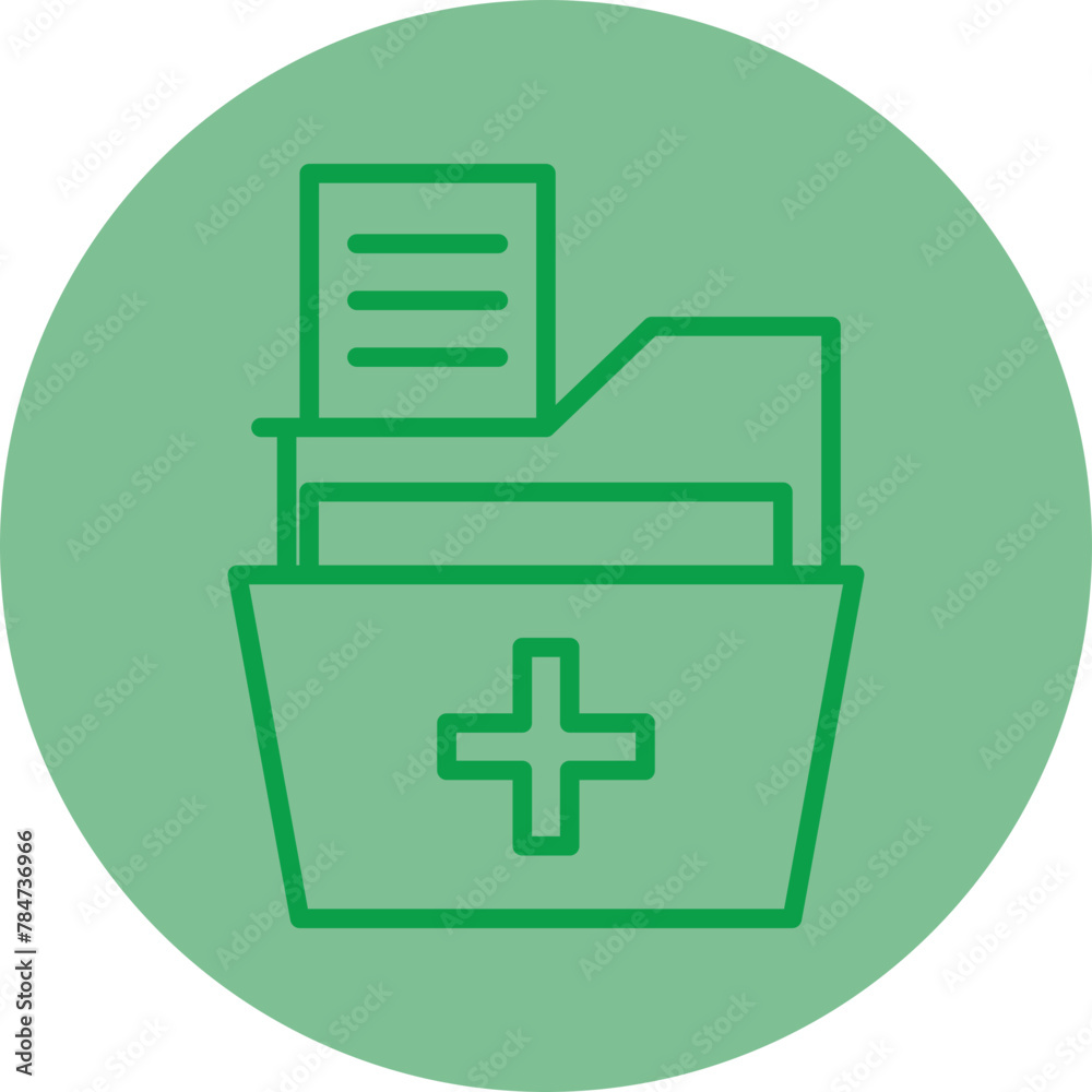 Obraz premium Midical Folder Green Line Circle Icon