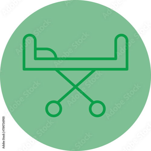 Stretcher Green Line Circle Icon