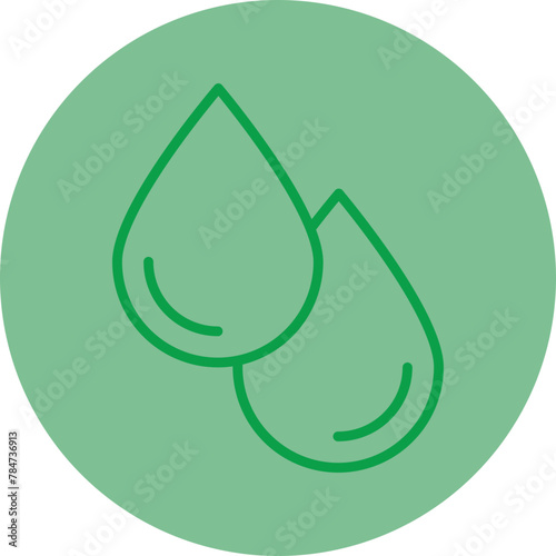 Blood Drop Green Line Circle Icon