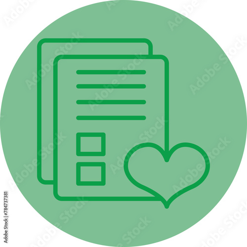 Wishlist Green Line Circle Icon