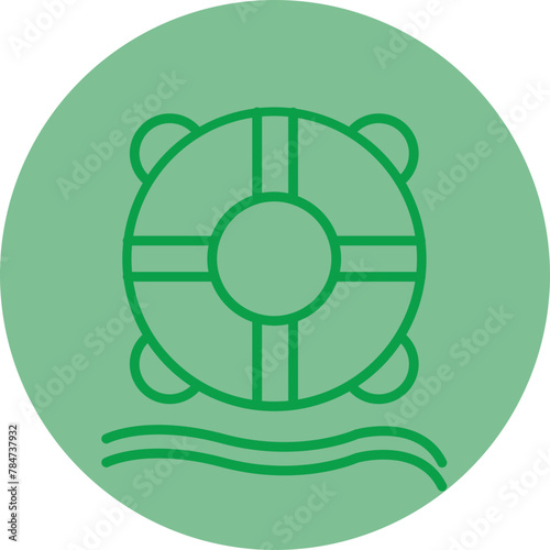 Life Saver Green Line Circle Icon