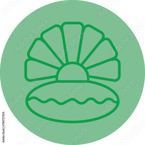 Oyster Green Line Circle Icon