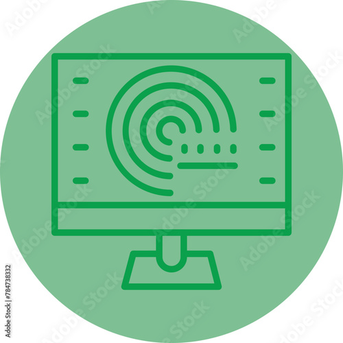 Forecasting Model Green Line Circle Icon