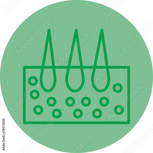 Epidermis Green Line Circle Icon