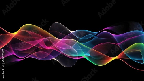 Wave line rainbow background, Sound wave line illustration. Abstract background