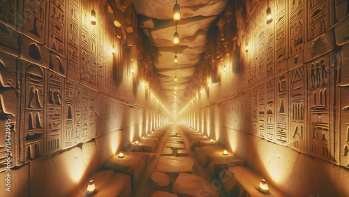 a pyramid ancient Egyptian moving tunnel ruins lights 4k tomb dig site gold deep below discovery find excavation discover gold treasure hunt history museum historic bury grave golden royal burial