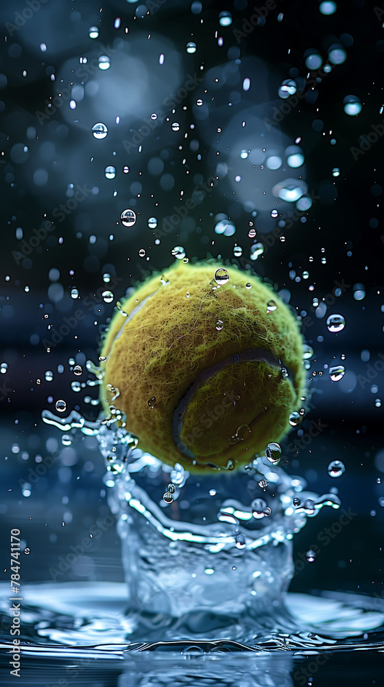 Tennis Splash: Dynamic Water Dance with a Tennis Ball