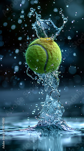 Tennis Splash: Dynamic Water Dance with a Tennis Ball © Edifi 4