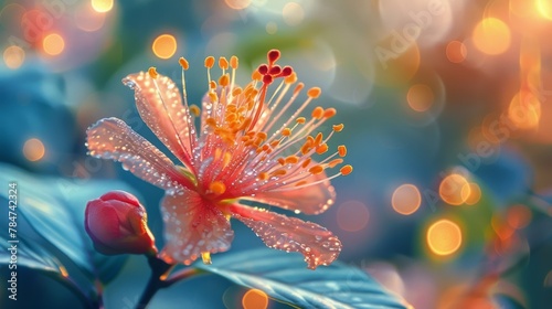 Close Up of a Flower With Water Droplets